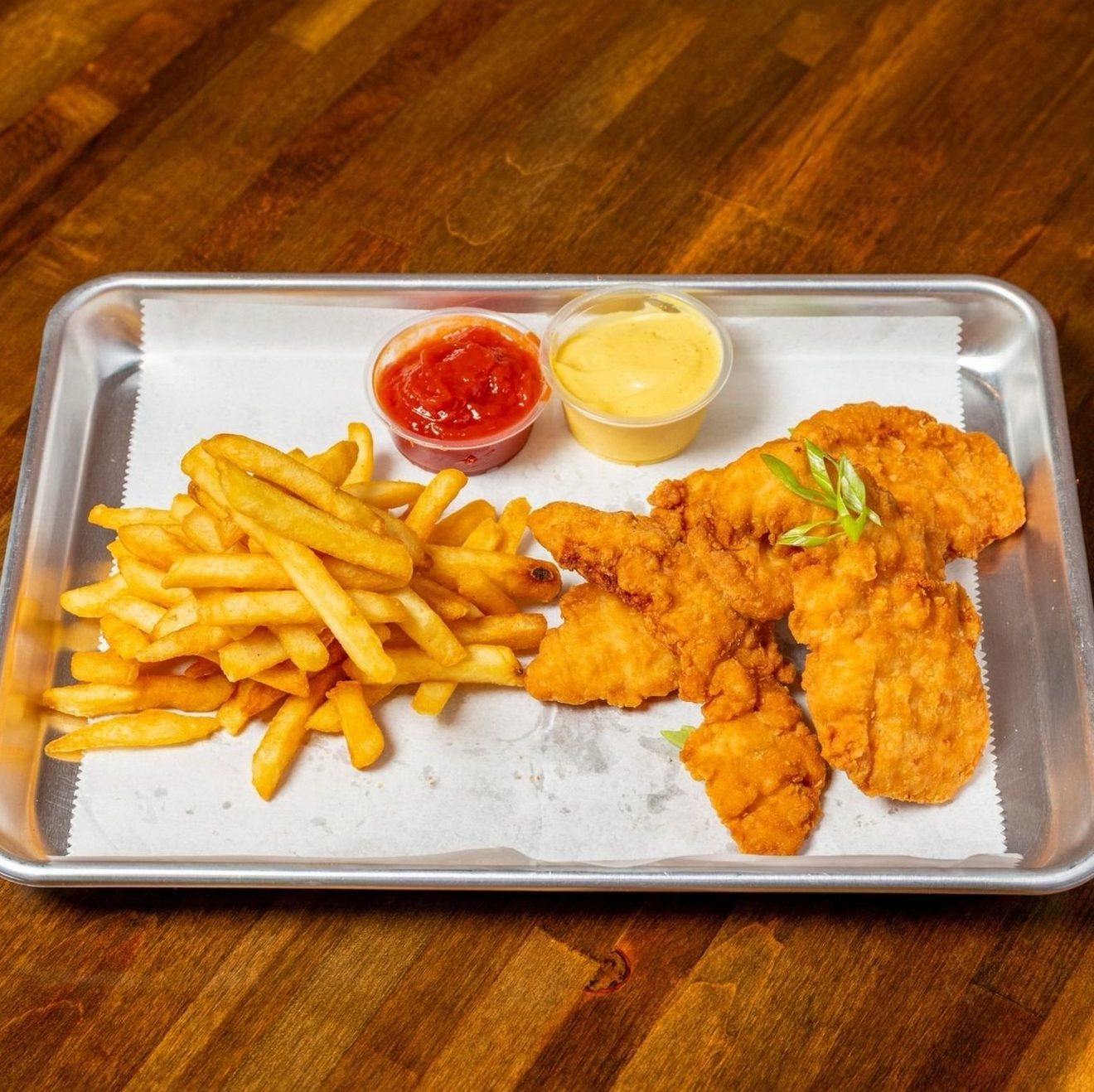 Chicken Tenders (4pc) with Fries.