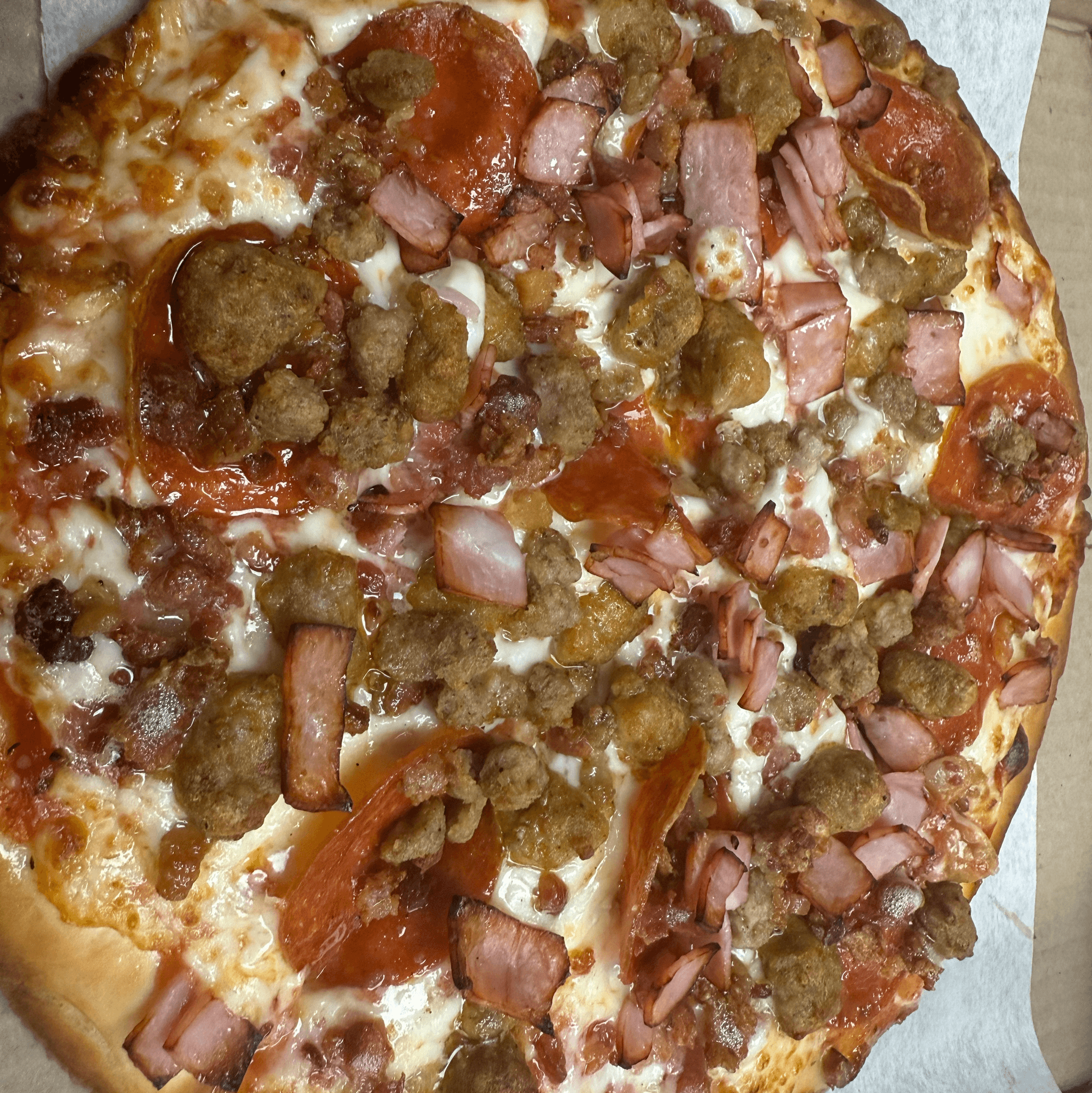 10” Gluten-Free Meat Lovers Pizza.