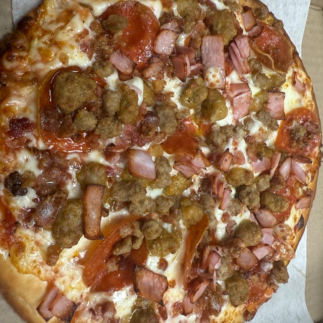 10” Gluten-Free Meat Lovers Pizza.
